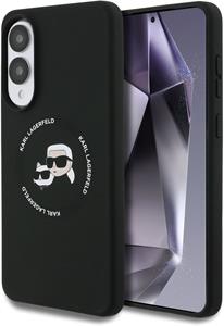 Karl Lagerfeld Liquid Silicone Double Heads MagSafe kryt pre Samsung Galaxy S25 Edge, čierny