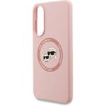 Karl Lagerfeld Liquid Silicone Double Heads MagSafe kryt pre Samsung Galaxy S25 Edge, ružový