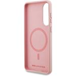Karl Lagerfeld Liquid Silicone Double Heads MagSafe kryt pre Samsung Galaxy S25 Edge, ružový