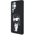 Karl Lagerfeld Liquid Silicone Graffiti Ikonik MagSafe kryt pre Samsung Galaxy S25 Ultra, čierny