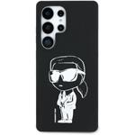 Karl Lagerfeld Liquid Silicone Graffiti Ikonik MagSafe kryt pre Samsung Galaxy S25 Ultra, čierny