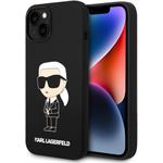 Karl Lagerfeld Liquid Silicone Ikonik NFT kryt pre iPhone 15, čierny