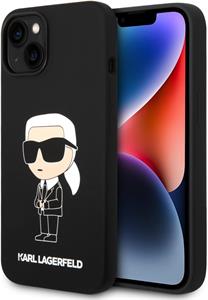 Karl Lagerfeld Liquid Silicone Ikonik NFT kryt pre iPhone 15, čierny