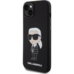 Karl Lagerfeld Liquid Silicone Ikonik NFT kryt pre iPhone 15 Plus, čierny