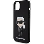 Karl Lagerfeld Liquid Silicone Ikonik NFT kryt pre iPhone 15 Plus, čierny