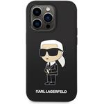 Karl Lagerfeld Liquid Silicone Ikonik NFT kryt pre iPhone 15 Pro Max, čierny