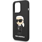 Karl Lagerfeld Liquid Silicone Ikonik NFT kryt pre iPhone 15 Pro Max, čierny