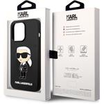 Karl Lagerfeld Liquid Silicone Ikonik NFT kryt pre iPhone 15 Pro Max, čierny