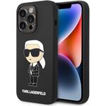 Karl Lagerfeld Liquid Silicone Ikonik NFT kryt pre iPhone 15 Pro Max, čierny