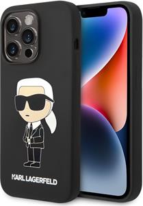 Karl Lagerfeld Liquid Silicone Ikonik NFT kryt pre iPhone 15 Pro Max, čierny
