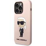 Karl Lagerfeld Liquid Silicone Ikonik NFT kryt pre iPhone 15 Pro Max, ružový