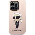 Karl Lagerfeld Liquid Silicone Ikonik NFT kryt pre iPhone 15 Pro Max, ružový