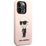 Karl Lagerfeld Liquid Silicone Ikonik NFT kryt pre iPhone 15 Pro Max, ružový