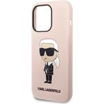 Karl Lagerfeld Liquid Silicone Ikonik NFT kryt pre iPhone 15 Pro Max, ružový