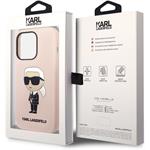 Karl Lagerfeld Liquid Silicone Ikonik NFT kryt pre iPhone 15 Pro Max, ružový