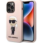 Karl Lagerfeld Liquid Silicone Ikonik NFT kryt pre iPhone 15 Pro Max, ružový