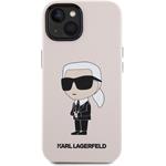 Karl Lagerfeld Liquid Silicone Ikonik NFT kryt pre iPhone 15, ružový