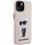 Karl Lagerfeld Liquid Silicone Ikonik NFT kryt pre iPhone 15, ružový