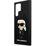 Karl Lagerfeld Liquid Silicone Ikonik NFT kryt pre Samsung Galaxy S24 Ultra, čierny