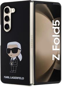Karl Lagerfeld Liquid Silicone Ikonik NFT kryt pre Samsung Galaxy Z Fold 5, čierny