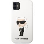 Karl Lagerfeld Liquid Silicone Ikonik NFT zadný kryt pre iPhone 11, biely