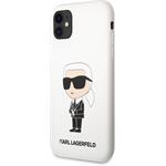 Karl Lagerfeld Liquid Silicone Ikonik NFT zadný kryt pre iPhone 11, biely