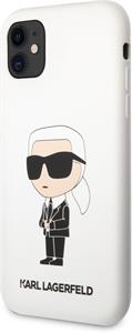 Karl Lagerfeld Liquid Silicone Ikonik NFT zadný kryt pre iPhone 11, biely