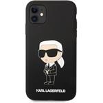 Karl Lagerfeld Liquid Silicone Ikonik NFT zadný kryt pre iPhone 11, čierny