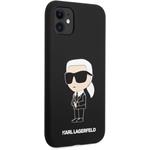 Karl Lagerfeld Liquid Silicone Ikonik NFT zadný kryt pre iPhone 11, čierny