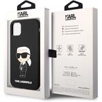 Karl Lagerfeld Liquid Silicone Ikonik NFT zadný kryt pre iPhone 11, čierny