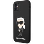 Karl Lagerfeld Liquid Silicone Ikonik NFT zadný kryt pre iPhone 11, čierny