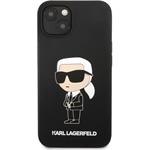 Karl Lagerfeld Liquid Silicone Ikonik NFT zadný kryt pre iPhone 13, čierny