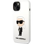 Karl Lagerfeld Liquid Silicone Ikonik NFT zadný kryt pre iPhone 14 Plus, biely