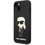 Karl Lagerfeld Liquid Silicone Ikonik NFT zadný kryt pre iPhone 14 Plus, čierny