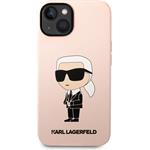 Karl Lagerfeld Liquid Silicone Ikonik NFT zadný kryt pre iPhone 14 Plus, ružový