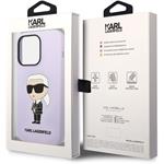 Karl Lagerfeld Liquid Silicone Ikonik NFT zadný kryt pre iPhone 14 Pro Max, fialový