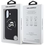 Karl Lagerfeld Liquid Silicone K&CH Heads MagSafe kryt pre iPhone 16, čierny