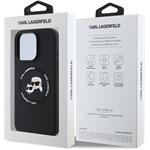 Karl Lagerfeld Liquid Silicone K&CH Heads MagSafe kryt pre iPhone 16 Pro, čierny