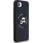 Karl Lagerfeld Liquid Silicone K&CH Heads MagSafe kryt pre iPhone SE4, čierny