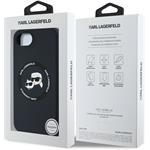 Karl Lagerfeld Liquid Silicone K&CH Heads MagSafe kryt pre iPhone SE4, čierny