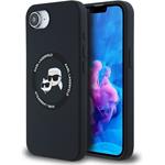Karl Lagerfeld Liquid Silicone K&CH Heads MagSafe kryt pre iPhone SE4, čierny