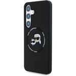 Karl Lagerfeld Liquid Silicone K&CH Heads MagSafe kryt pre Samsung Galaxy S25+, čierny