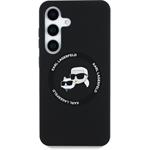 Karl Lagerfeld Liquid Silicone K&CH Heads MagSafe kryt pre Samsung Galaxy S25, čierny