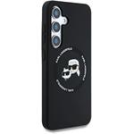 Karl Lagerfeld Liquid Silicone K&CH Heads MagSafe kryt pre Samsung Galaxy S25, čierny