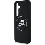 Karl Lagerfeld Liquid Silicone K&CH Heads MagSafe kryt pre Samsung Galaxy S25, čierny