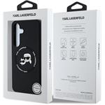 Karl Lagerfeld Liquid Silicone K&CH Heads MagSafe kryt pre Samsung Galaxy S25+, čierny