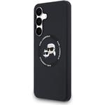 Karl Lagerfeld Liquid Silicone K&CH Heads MagSafe kryt pre Samsung Galaxy S25 FE, čierny