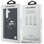Karl Lagerfeld Liquid Silicone K&CH Heads MagSafe kryt pre Samsung Galaxy S25 FE, čierny