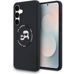 Karl Lagerfeld Liquid Silicone K&CH Heads MagSafe kryt pre Samsung Galaxy S25 FE, čierny