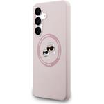 Karl Lagerfeld Liquid Silicone K&CH Heads MagSafe kryt pre Samsung Galaxy S25 FE, ružový